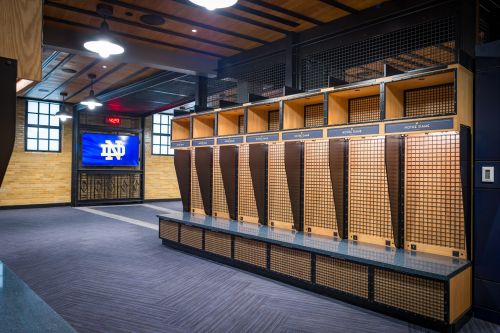 Lockers w_TV in Background
