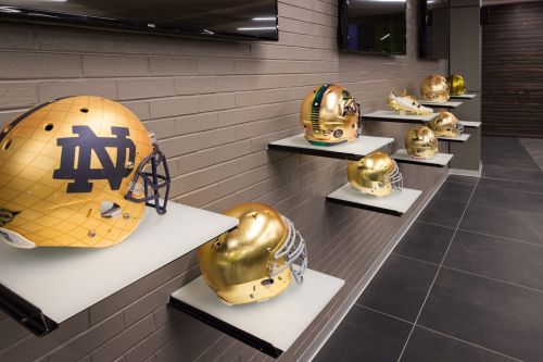 Helmets Lined Up