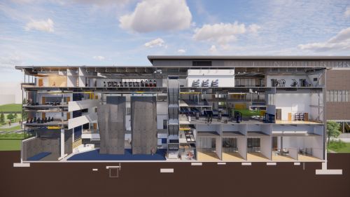 Building Section - Climbing - Looking East_v03